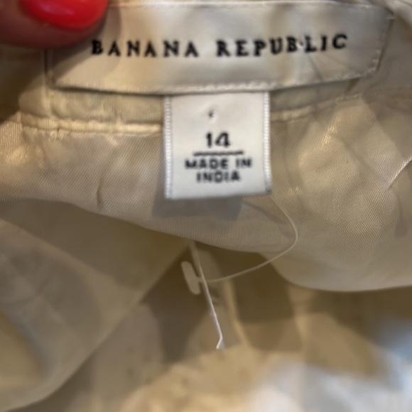 Banana republic women’s gold and off white embroidered skirt size 14 NWT - Picture 4 of 5
